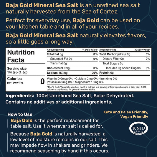 Nutrition Baja Gold Signature Mineral Sea Salt - Natural Grain 454g