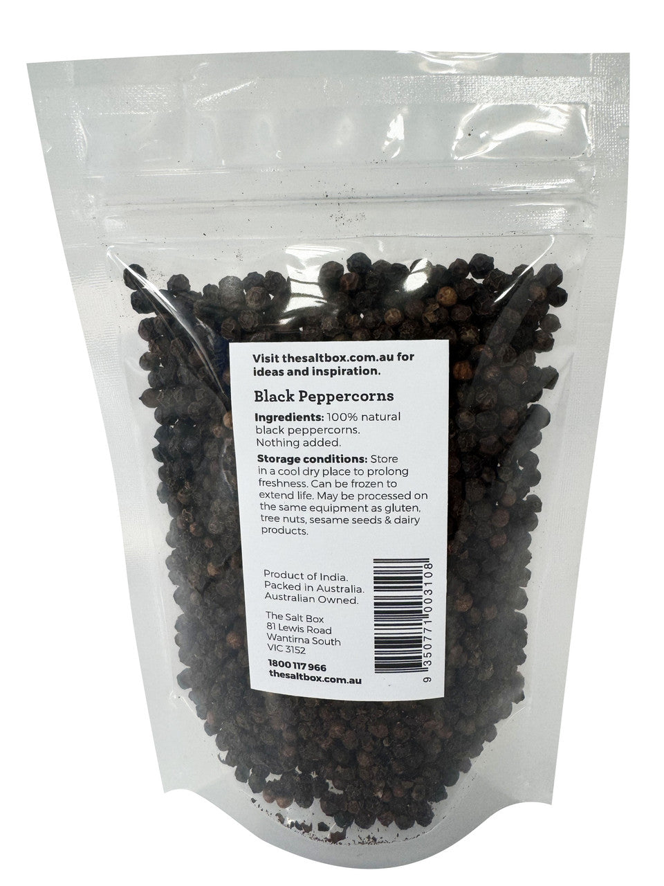 Black Peppercorns - Whole 100g Pouch back