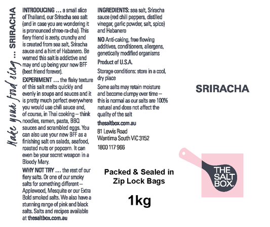 Thai Sriracha Bulk Pack 1kg label