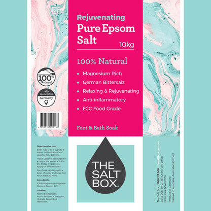 Natural Epsom Salt 20kg - two 10kg zip lock bags