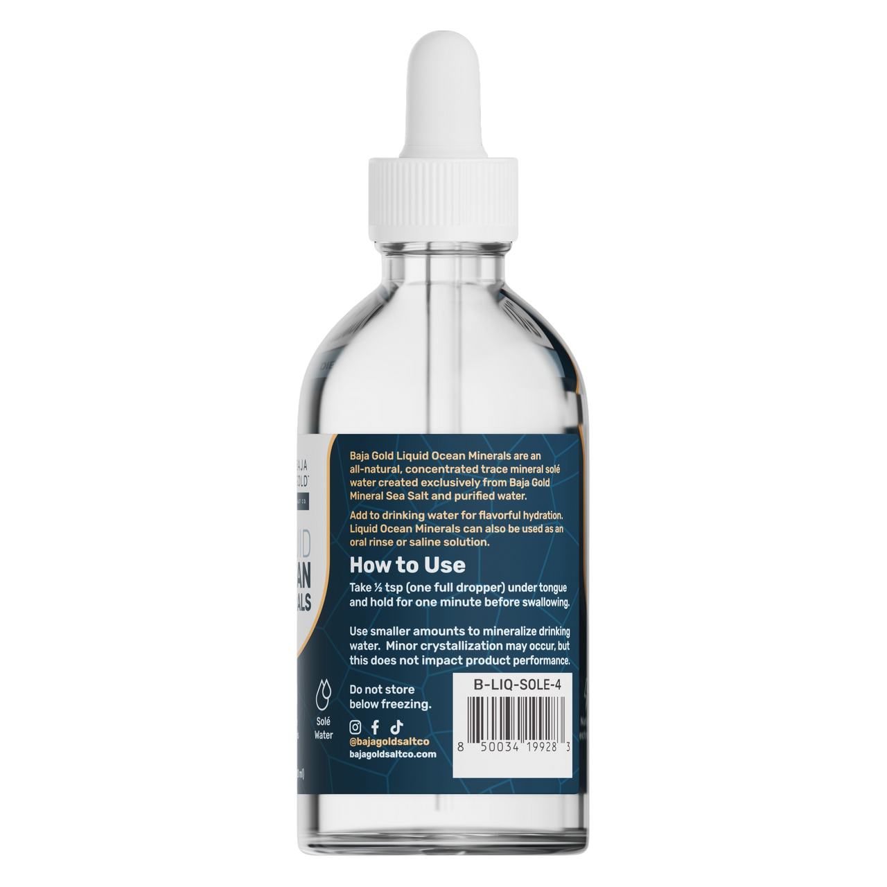 Baja Gold Liquid Ocean Minerals 120ml right side