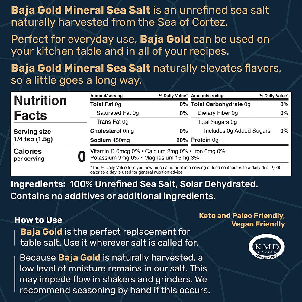 Nutrition Baja Gold Signature Mineral Sea Salt - Natural Grain 454g