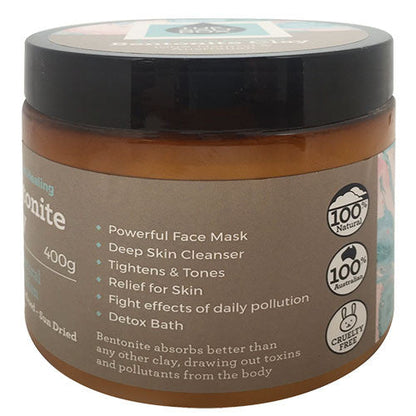 Bentonite Clay 400g jar Back