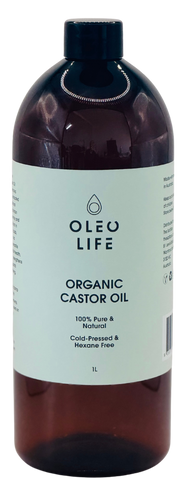 Castor Oil Organic 1 Litre: Cold Pressed, Hexane Free