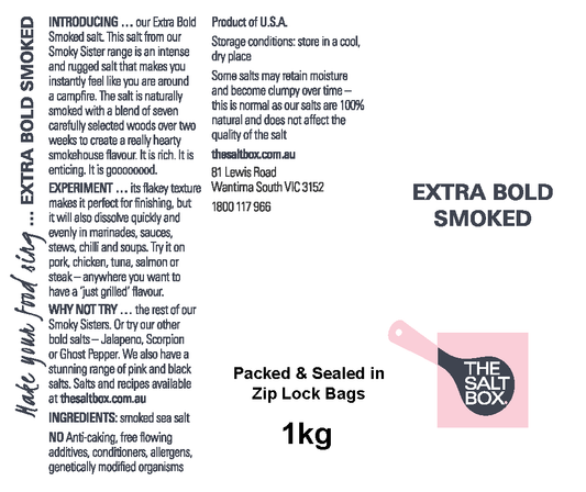 Extra Bold Smoked Bulk Pack 1kg label