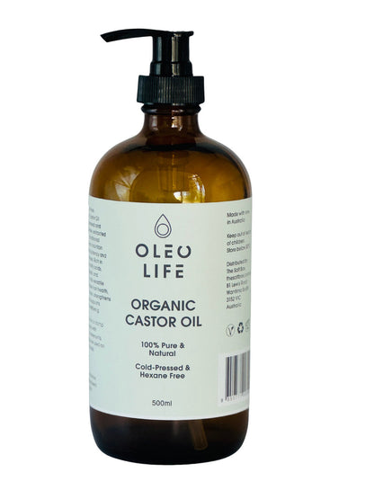 Castor Oil Organic 500ml premium glass bottle
