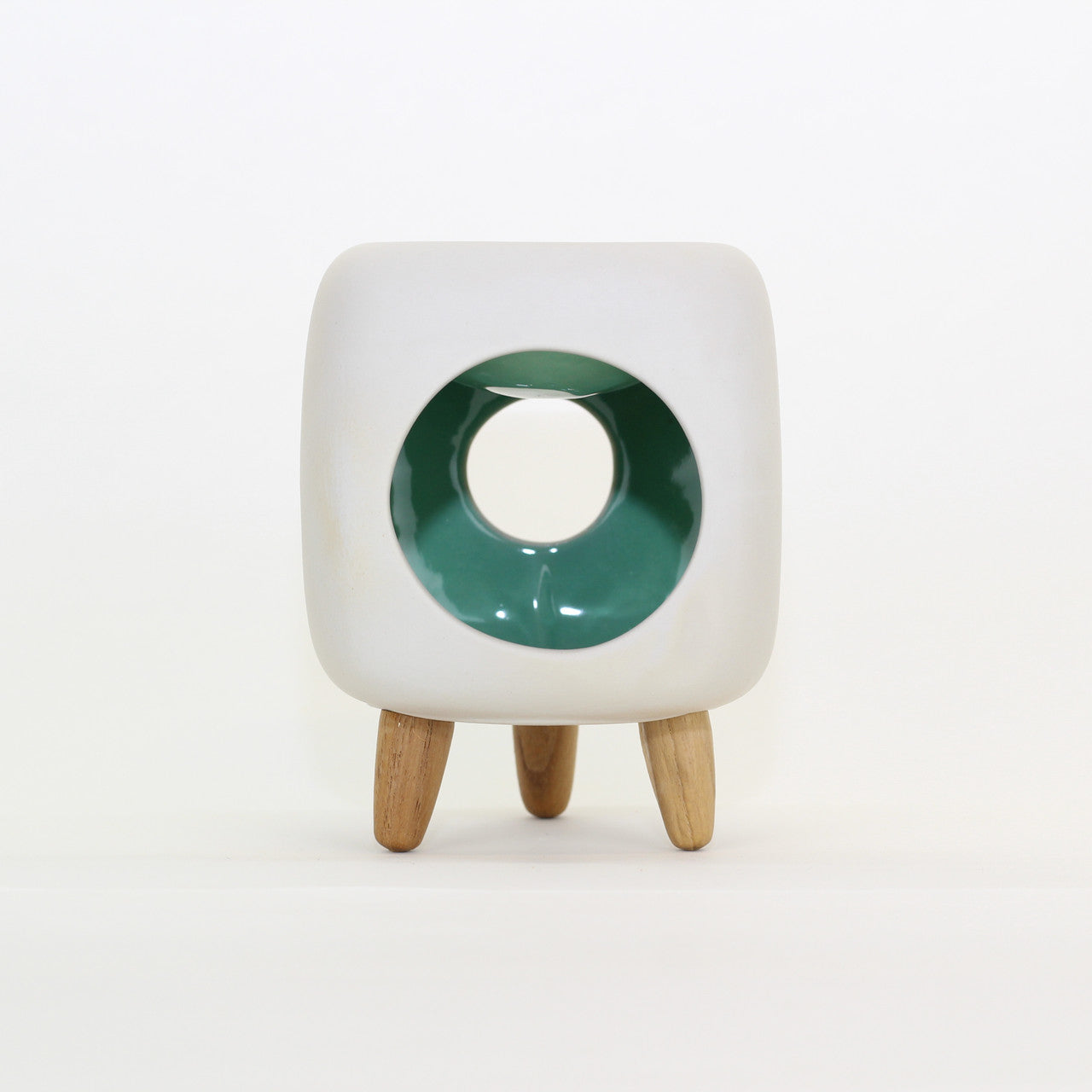 Ceramic Essential Oil Burner - Hut Range Green