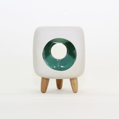 Ceramic Essential Oil Burner - Hut Range Green