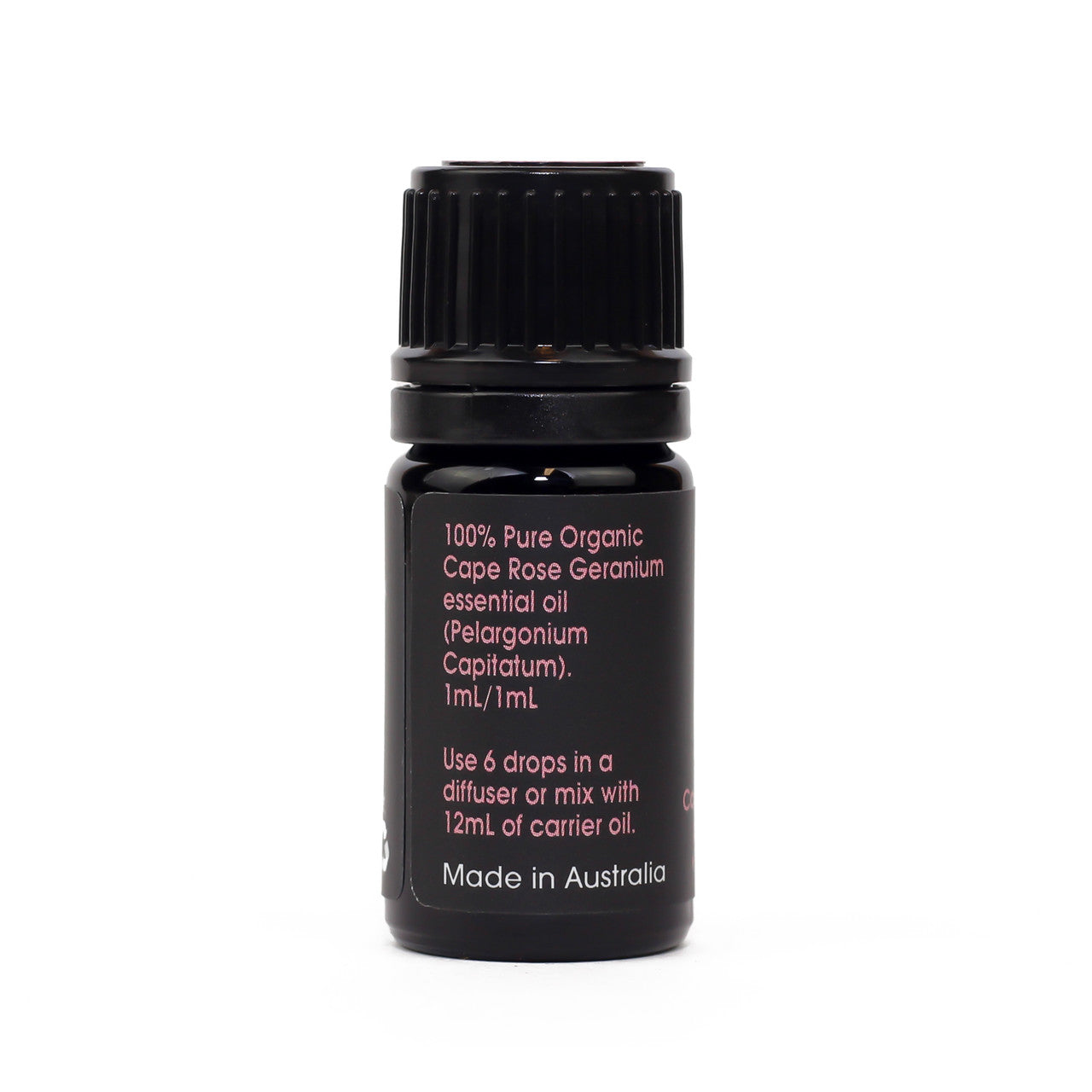 Organic Cape Rose Geranium Essential Oil back