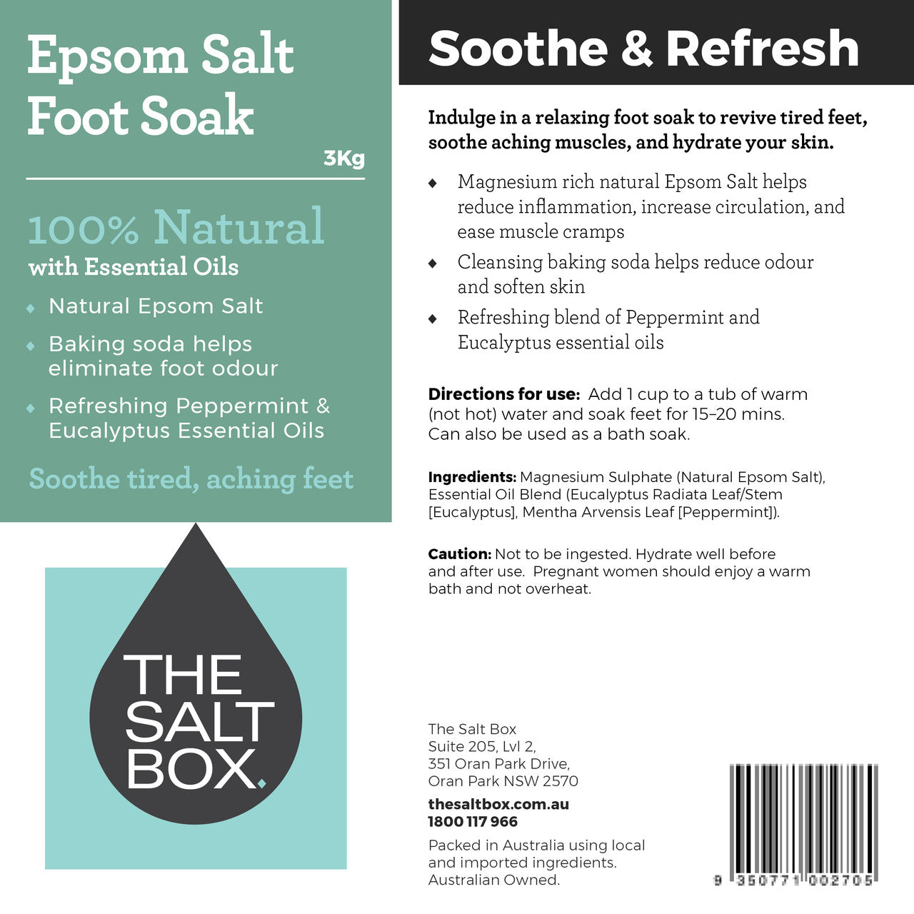 Epsom Foot Soak Bath Salts 3kg